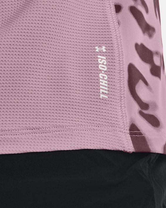 Women's UA Iso-Chill 200 Print Short Sleeve, Pink, pdpMainDesktop image number 4
